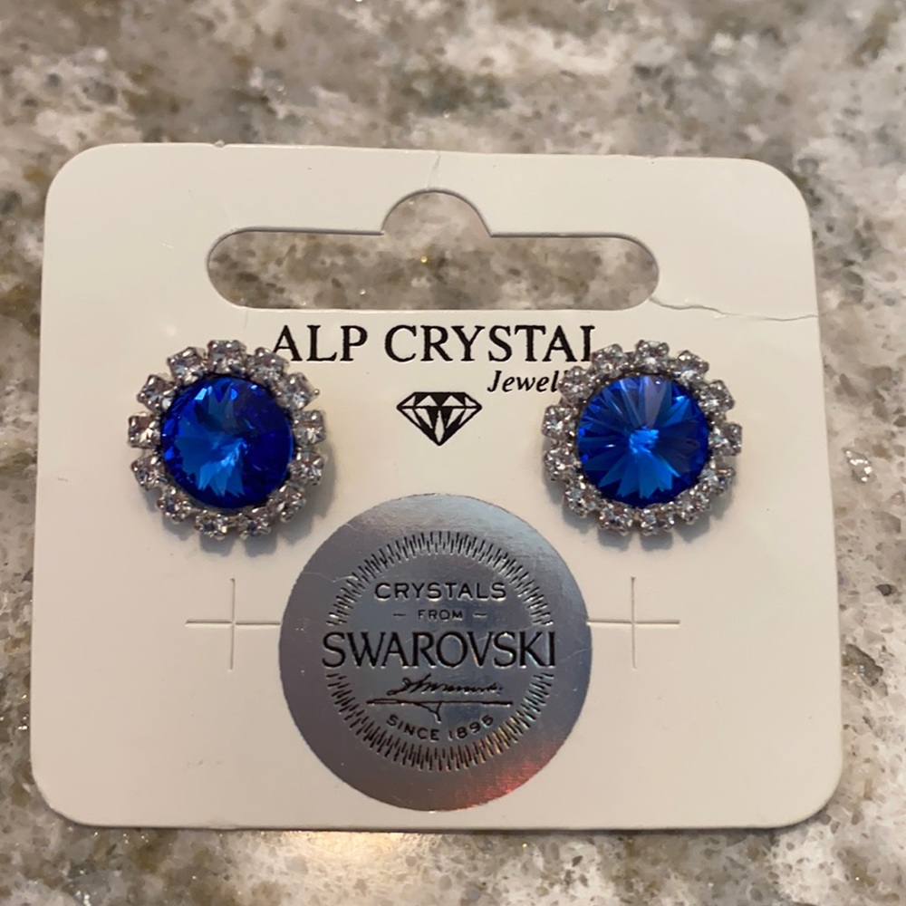 🏷 Swarovski • Crystal Sapphire Earrings